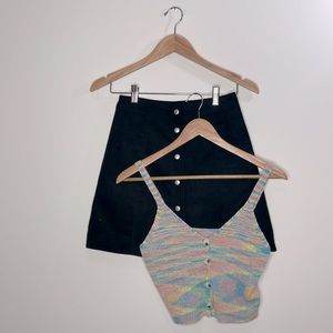Divided by H&M Skirt and Blouse Bundle Black skirt size 2 Tops no tag